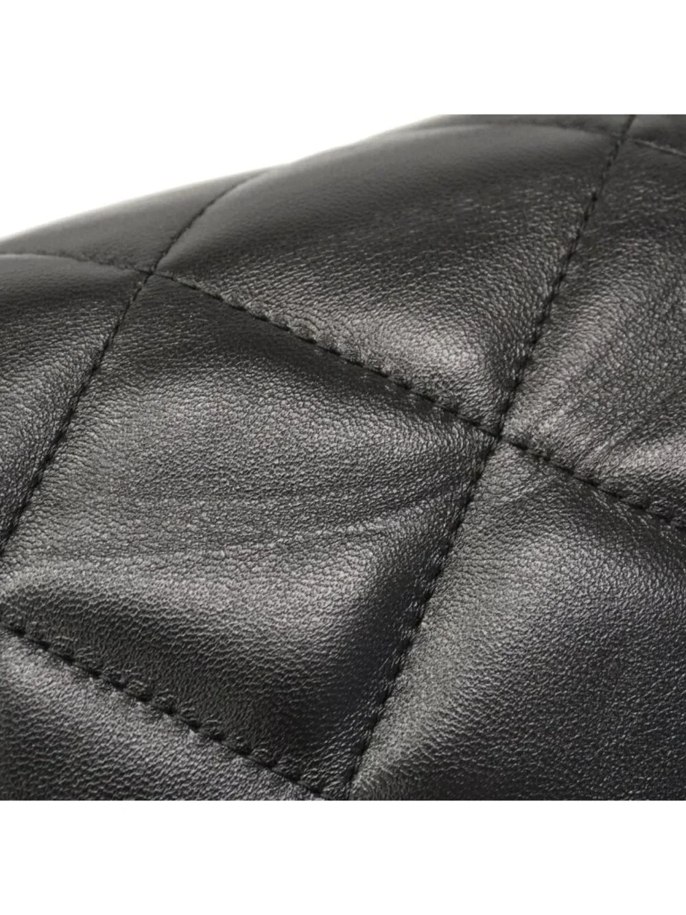Chanel Handbag Quilted Lambskin Black Gold 2-Way Bag